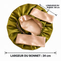 Bonnet Vert olive et champagne