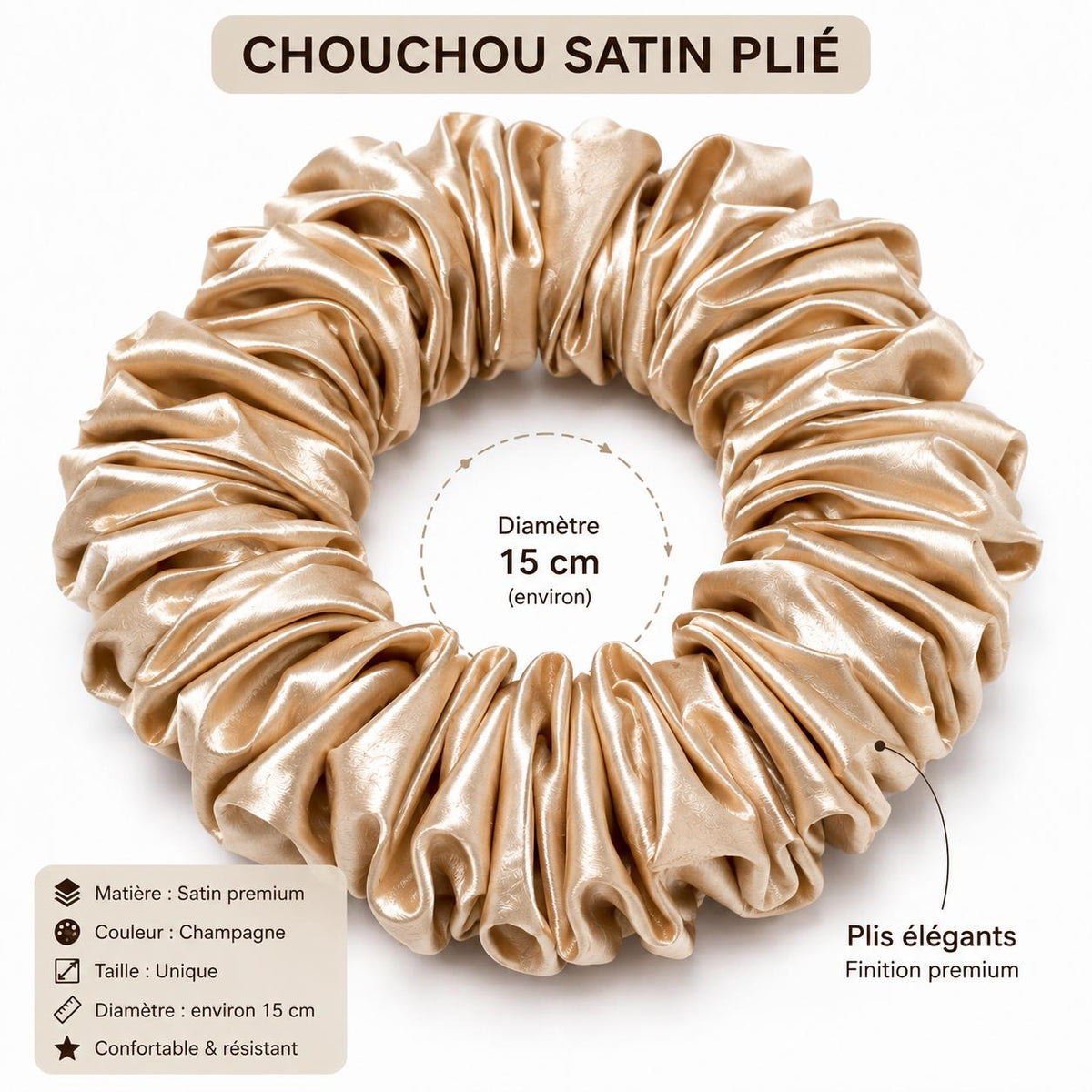 Chouchou Satin Champagne