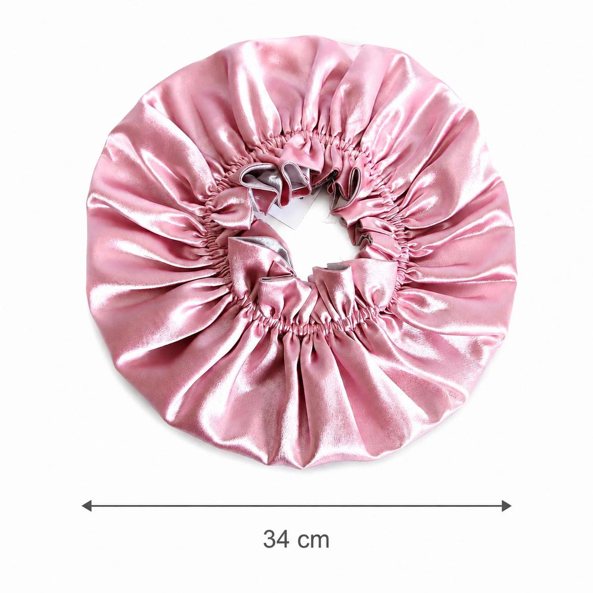Bonnet de Nuit en Satin – Rose Poudré & Gris | Protection Capillaire