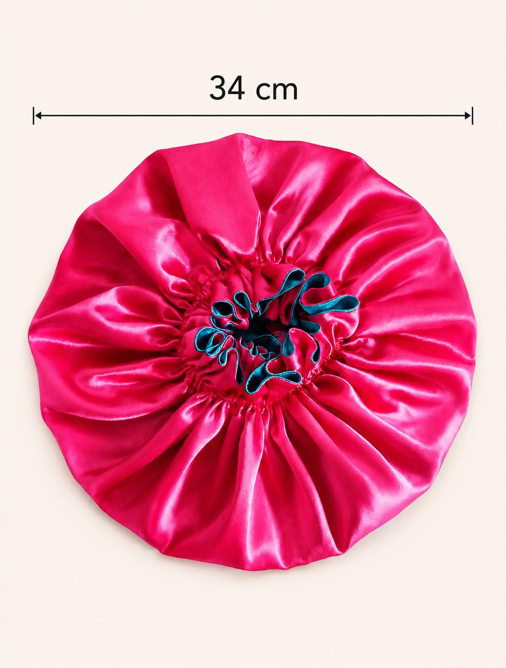 Bonnet  Rose fuchsia et bleu pétrole