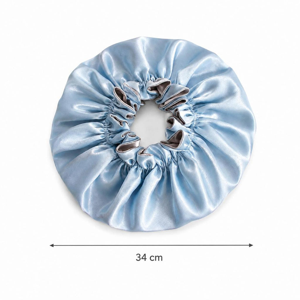 Bonnet Bleu turquoise et gris.